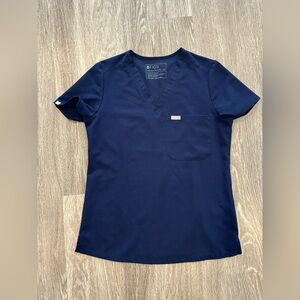 Figs Navy Scrub Top